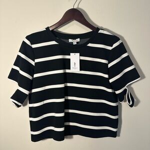 NWT Skinnygirl Black and White Striped Top- Size Small